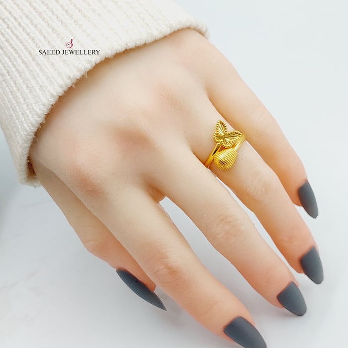 21K Butterfly Ring Made of 21K Yellow Gold by Saeed Jewelry-27098
