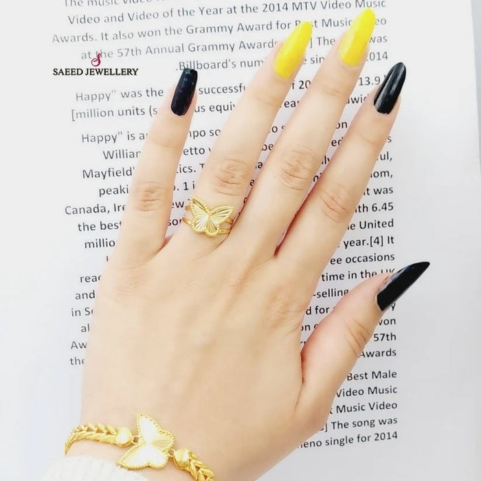 18K Butterfly Ring Made of 18K Yellow Gold by Saeed Jewelry-26066