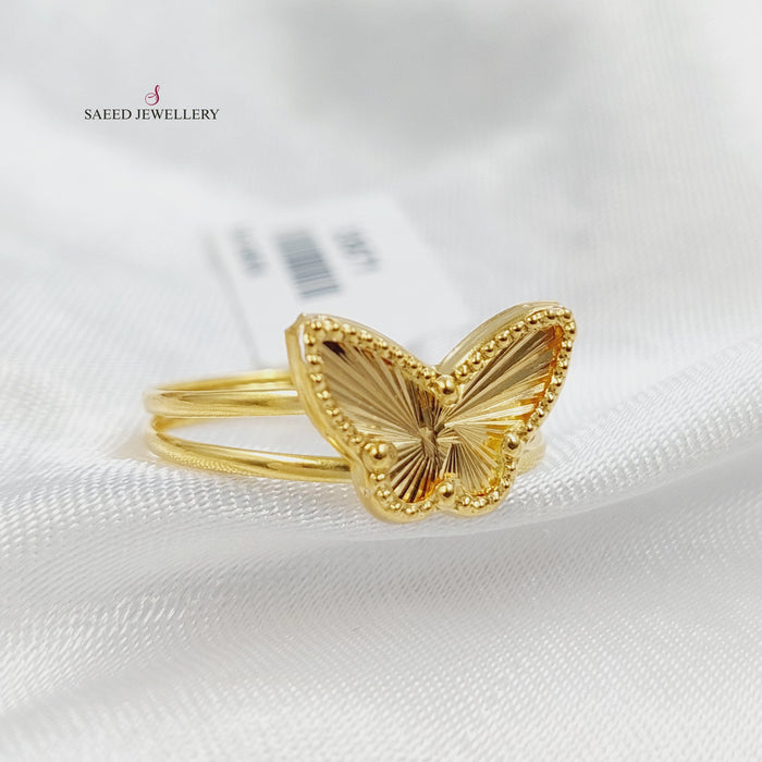 18KK خاتم فراشة-مجوهرات الشيخ سعيد-Saeed Jewelry