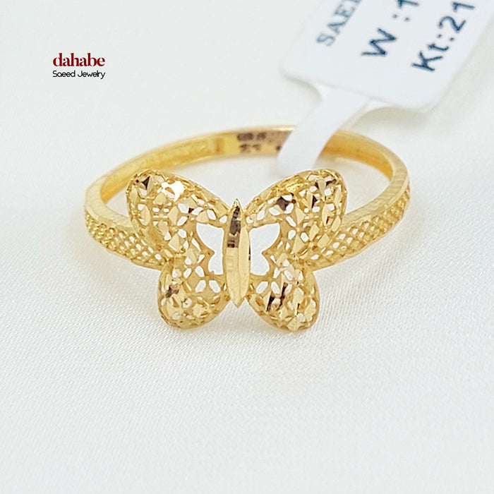 21K خاتم فراشة-مجوهرات الشيخ سعيد-Saeed Jewelry