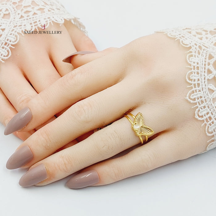 18KK خاتم فراشة-مجوهرات الشيخ سعيد-Saeed Jewelry