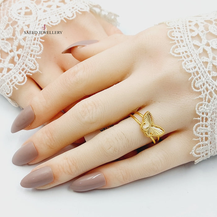 18K خاتم فراشة-مجوهرات الشيخ سعيد-Saeed Jewelry