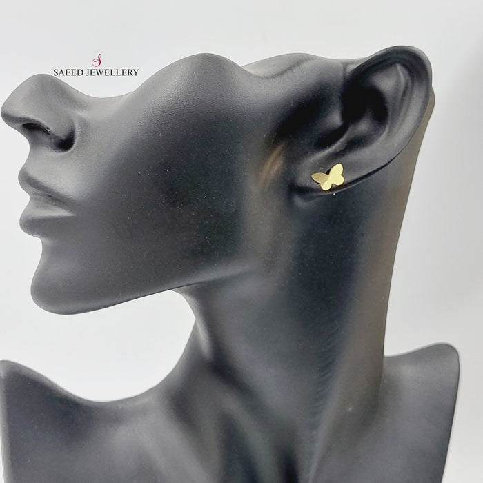 Butterfly Screw Earrings  Made Of 18K Yellow Gold by Saeed Jewelry-30544