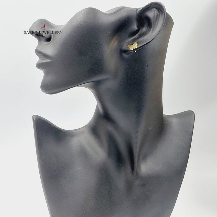 Butterfly Screw Earrings  Made Of 18K Yellow Gold by Saeed Jewelry-30544