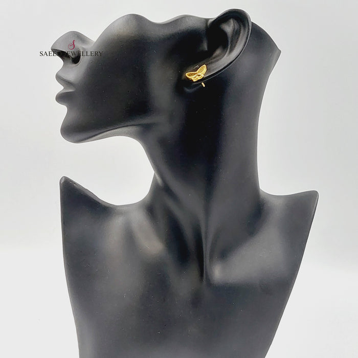 18K حلق برغي فراشة-مجوهرات الشيخ سعيد-Saeed Jewelry