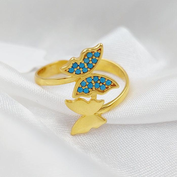 21K Butterfly Turkish Ring Made of 21K Yellow Gold by Saeed Jewelry-25860