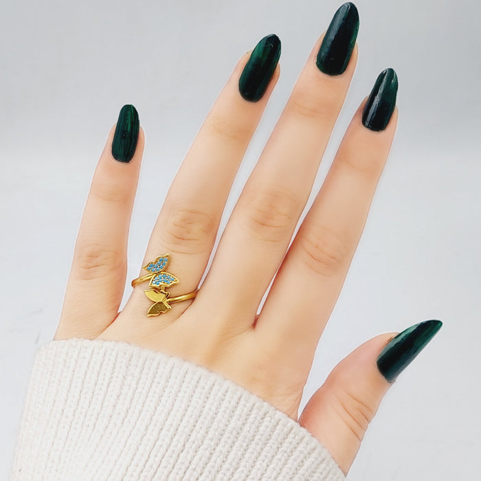 21K Butterfly Turkish Ring Made of 21K Yellow Gold by Saeed Jewelry-25860