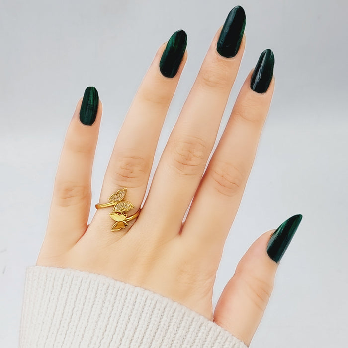 21K Butterfly Turkish Ring Made of 21K Yellow Gold by Saeed Jewelry-25873