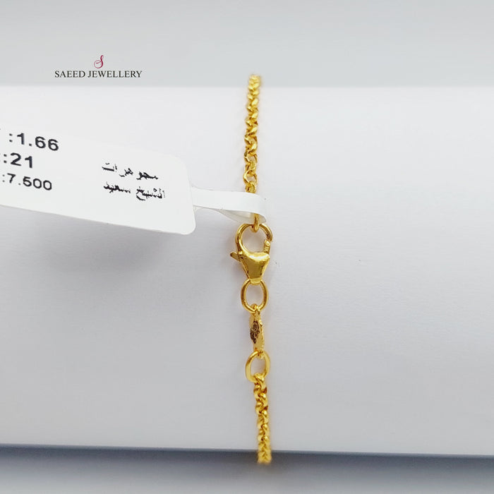 Cable Bracelet Made Of  21K Yellow Gold by Saeed Jewelry-27381