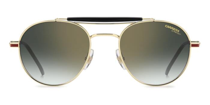 Carrera 381/S #colour_gold with striped red/green gradient with light gold flash mirror