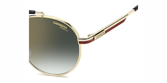 Carrera 381/S #colour_gold with striped red/green gradient with light gold flash mirror