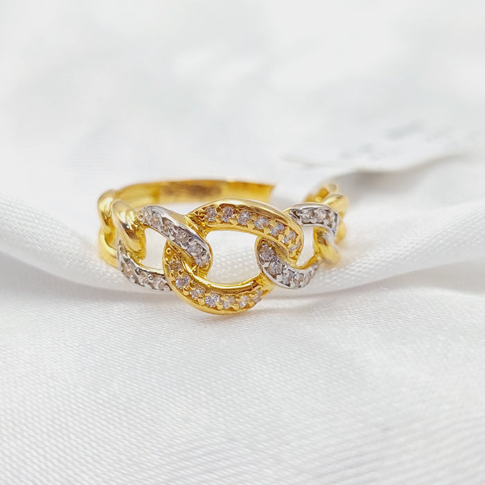 21K Chain Ring Made of 21K Yellow Gold by Saeed Jewelry-26796