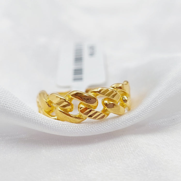 21K Chain Ring Made of 21K Yellow Gold by Saeed Jewelry-26794
