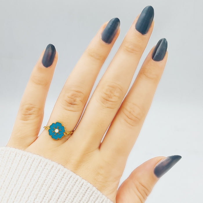 21K Chain Ring Made of 21K Yellow Gold by Saeed Jewelry-25429