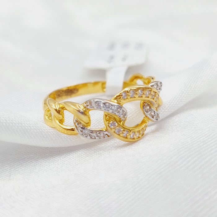 21K Chain Ring Made of 21K Yellow Gold by Saeed Jewelry-26796