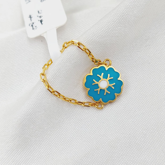 21K Chain Ring Made of 21K Yellow Gold by Saeed Jewelry-25429