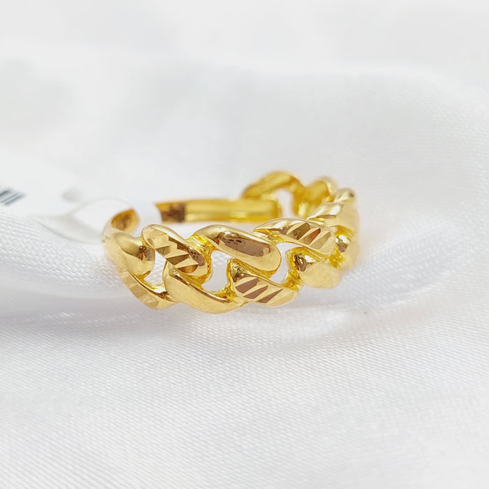 21K Chain Ring Made of 21K Yellow Gold by Saeed Jewelry-26794
