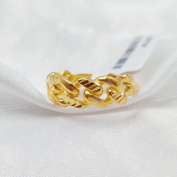 21K Chain Ring Made of 21K Yellow Gold by Saeed Jewelry-26794