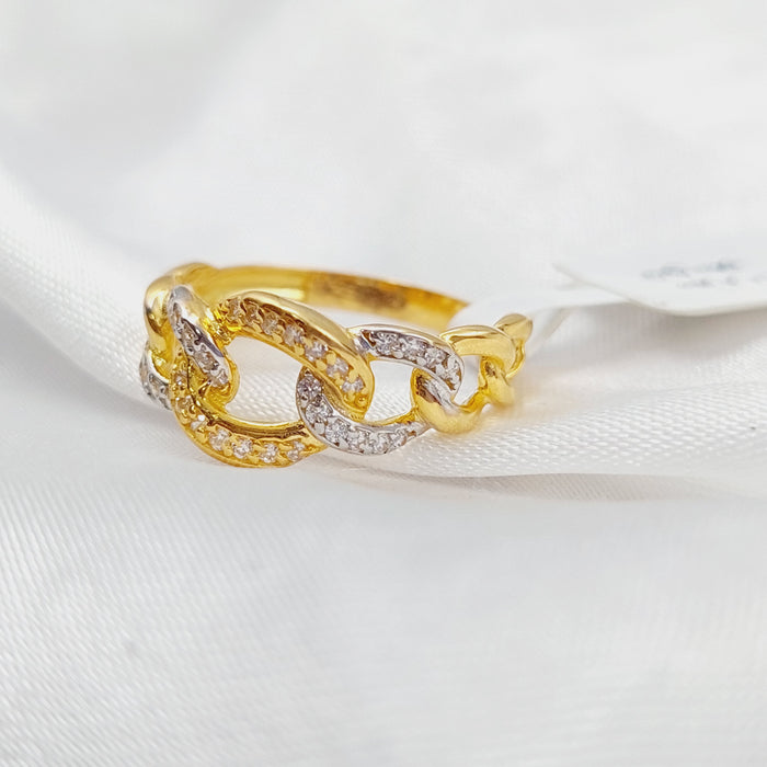 21K Chain Ring Made of 21K Yellow Gold by Saeed Jewelry-26796
