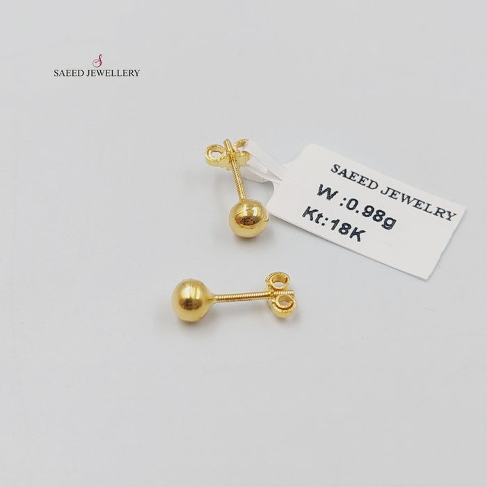 18K حلق برغي اطفال-مجوهرات الشيخ سعيد-Saeed Jewelry