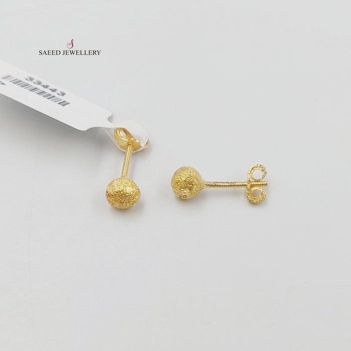 18K حلق برغي اطفال-مجوهرات الشيخ سعيد-Saeed Jewelry