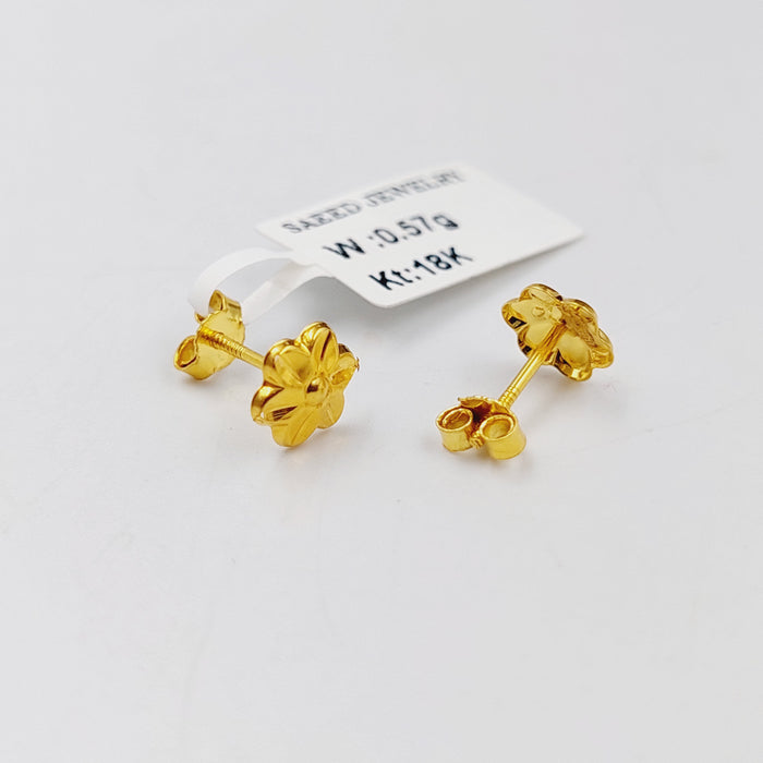 18K حلق برغي اطفال-مجوهرات الشيخ سعيد-Saeed Jewelry