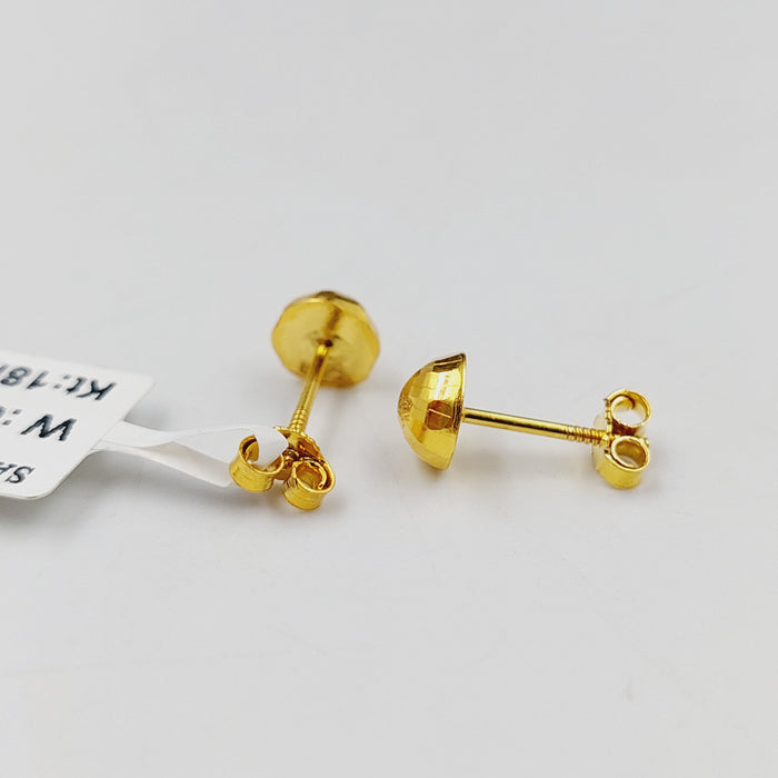 18K حلق برغي اطفال-مجوهرات الشيخ سعيد-Saeed Jewelry