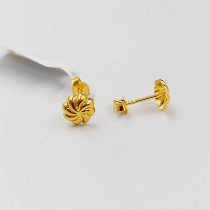 18K حلق برغي اطفال-مجوهرات الشيخ سعيد-Saeed Jewelry