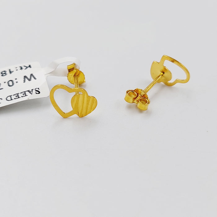 18K حلق برغي اطفال-مجوهرات الشيخ سعيد-Saeed Jewelry