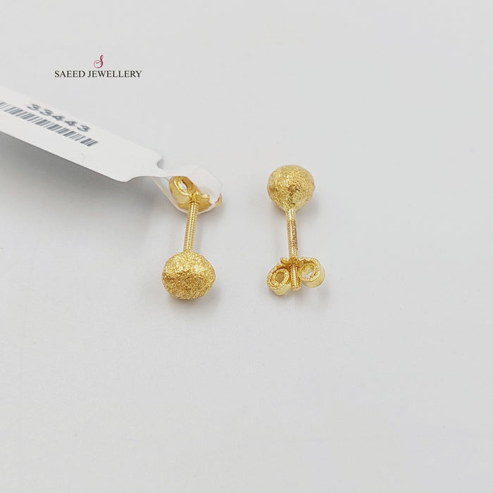 18K حلق برغي اطفال-مجوهرات الشيخ سعيد-Saeed Jewelry