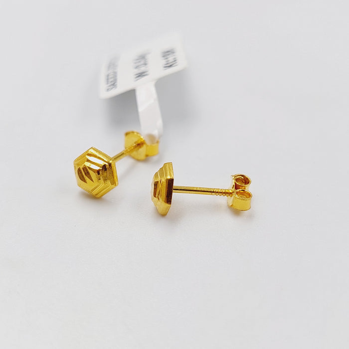 18K حلق برغي اطفال-مجوهرات الشيخ سعيد-Saeed Jewelry