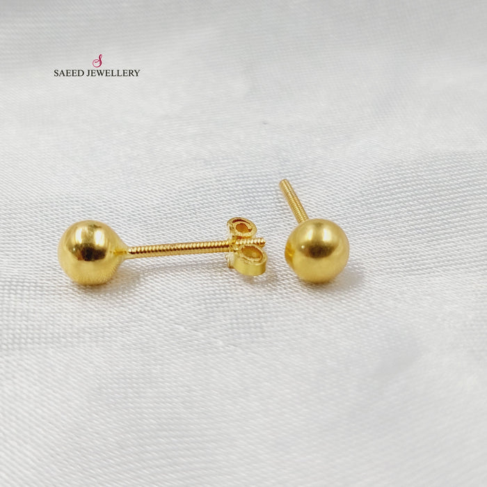 18K حلق برغي اطفال-مجوهرات الشيخ سعيد-Saeed Jewelry