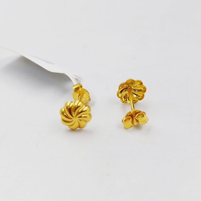 18K حلق برغي اطفال-مجوهرات الشيخ سعيد-Saeed Jewelry