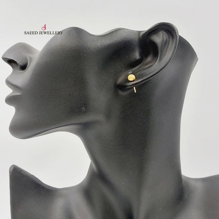 18K حلق برغي اطفال-مجوهرات الشيخ سعيد-Saeed Jewelry
