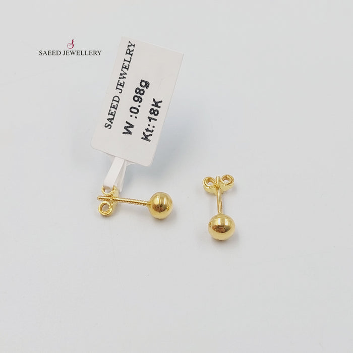 18K حلق برغي اطفال-مجوهرات الشيخ سعيد-Saeed Jewelry