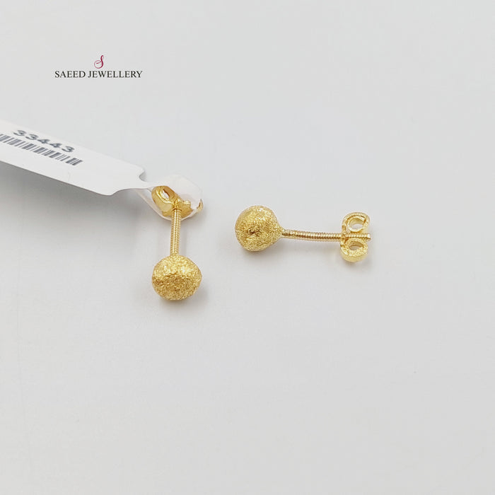 18K حلق برغي اطفال-مجوهرات الشيخ سعيد-Saeed Jewelry