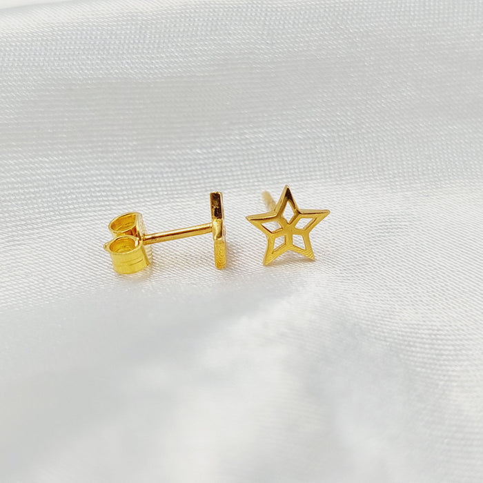 21K حلق برغي اطفال-مجوهرات الشيخ سعيد-Saeed Jewelry