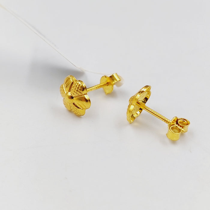 18K حلق برغي اطفال-مجوهرات الشيخ سعيد-Saeed Jewelry