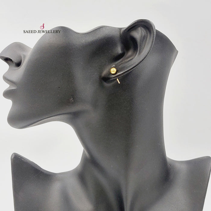 18K حلق برغي اطفال-مجوهرات الشيخ سعيد-Saeed Jewelry