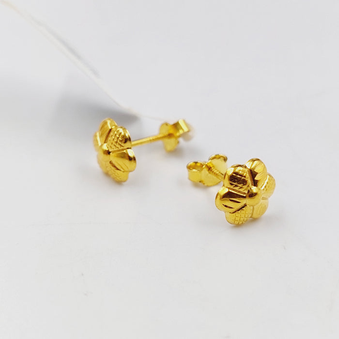 18K حلق برغي اطفال-مجوهرات الشيخ سعيد-Saeed Jewelry