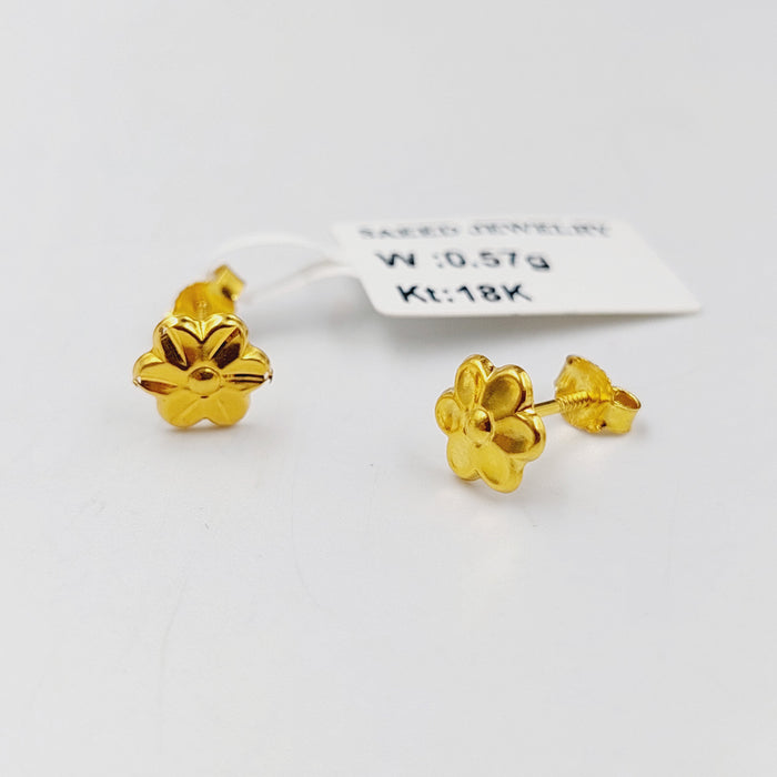 18K حلق برغي اطفال-مجوهرات الشيخ سعيد-Saeed Jewelry