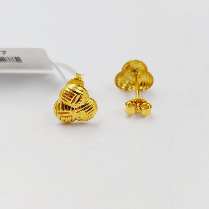 18K حلق برغي اطفال-مجوهرات الشيخ سعيد-Saeed Jewelry