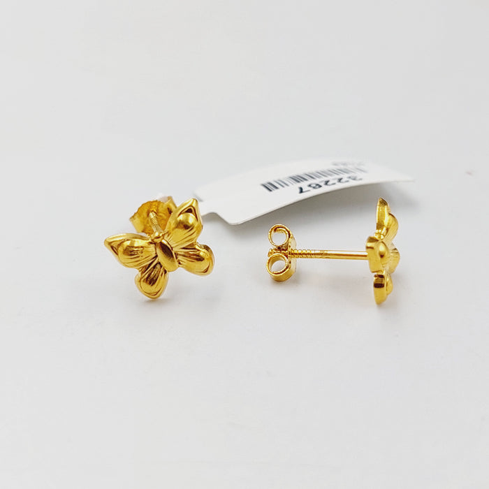 18K حلق برغي اطفال-مجوهرات الشيخ سعيد-Saeed Jewelry