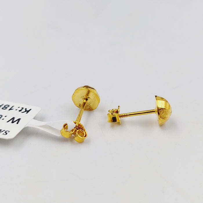 18K حلق برغي اطفال-مجوهرات الشيخ سعيد-Saeed Jewelry