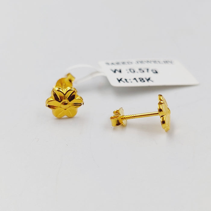 18K حلق برغي اطفال-مجوهرات الشيخ سعيد-Saeed Jewelry