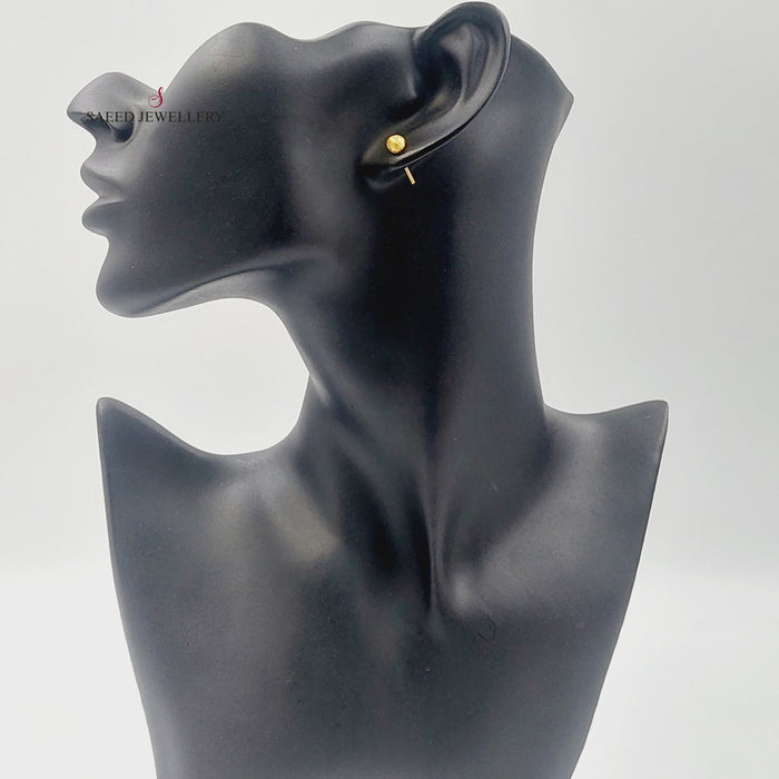 18K حلق برغي اطفال-مجوهرات الشيخ سعيد-Saeed Jewelry