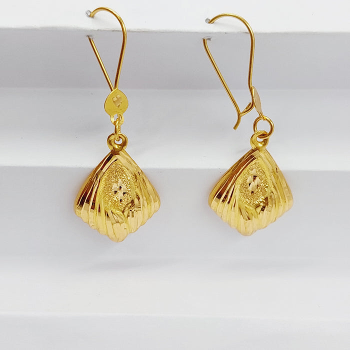 Classic Earrings Made Of 21K Yellow Gold by Saeed Jewelry-28298