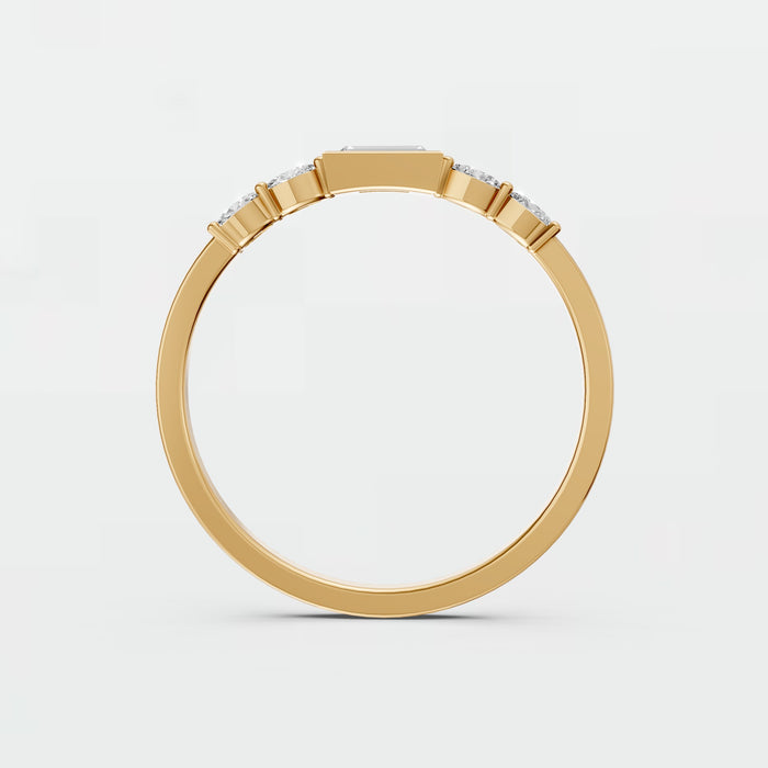 Classic Five-Stone Baguette & Oval Lab Diamond Wedding band