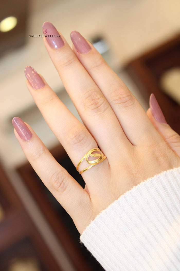 21K Classic Ring Made of 21K Yellow Gold by Saeed Jewelry-21158