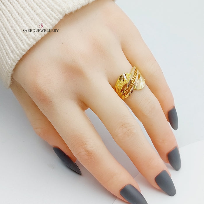 21K Classic Ring Made of 21K Yellow Gold by Saeed Jewelry-27304